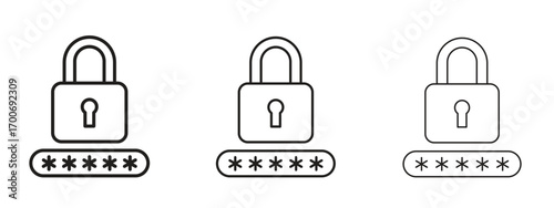 Password icon Illustration Eps10. Line with editable stroke