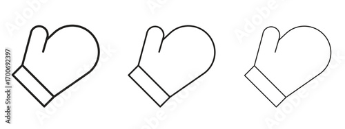 Oven mitt icon Illustration Eps10. Line with editable stroke