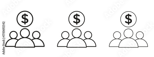 Mutual funds icon Illustration Eps10. Line with editable stroke