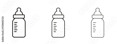 Milk bottle icon Illustration Eps10. Line with editable stroke