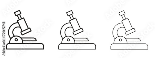 Microscope icon Illustration Eps10. Line with editable stroke