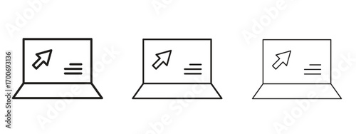 Laptop icon Illustration Eps10. Line with editable stroke