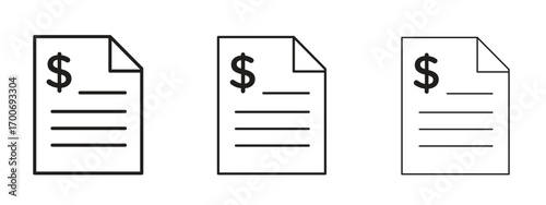 Invoice icon Illustration Eps10. Line with editable stroke