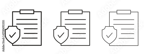 Insurance policy icon Illustration Eps10. Line with editable stroke