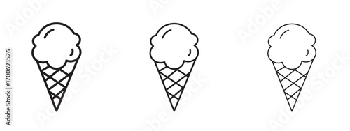 Ice cream cone icon Illustration Eps10. Line with editable stroke