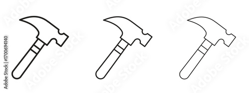 Hammer icon Illustration Eps10. Line with editable stroke