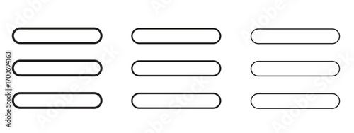 Hamburger menu icon Illustration Eps10. Line with editable stroke