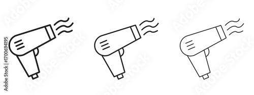 Hair dryer icon Illustration Eps10. Line with editable stroke