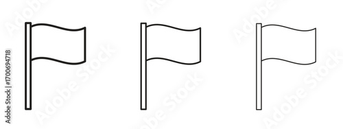 Flag icon Illustration Eps10. Line with editable stroke
