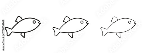 Fish icon Illustration Eps10. Line with editable stroke