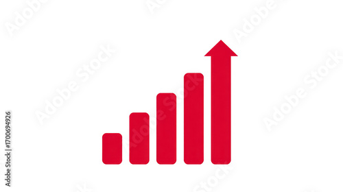 Free Download Red bar graph growth success business finance upward arrow increase progress isolated - GFXLoad