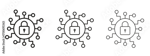 Encryption icon Illustration Eps10. Line with editable stroke