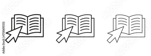 E-book icon Illustration Eps10. Line with editable stroke