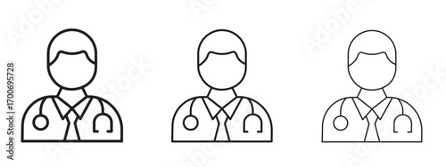 Doctor icon Illustration Eps10. Line with editable stroke