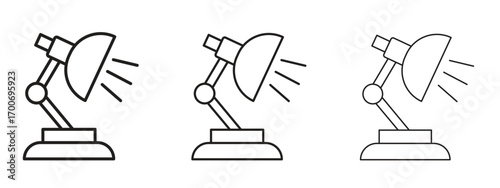 Desk lamp icon Illustration Eps10. Line with editable stroke