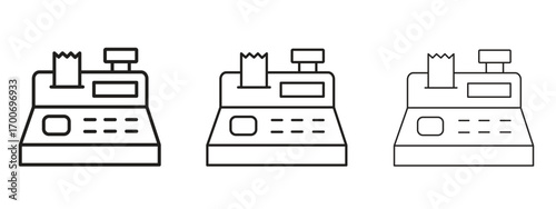 Cash register icon Illustration Eps10. Line with editable stroke