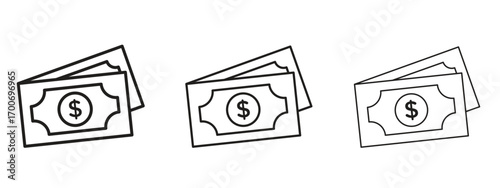 Cash icon Illustration Eps10. Line with editable stroke
