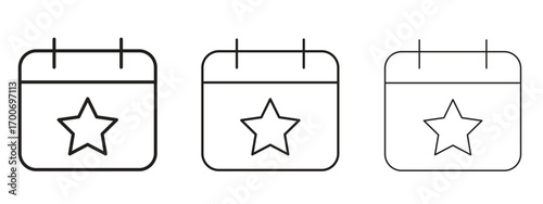 Calendar with event icon Illustration Eps10. Line with editable stroke