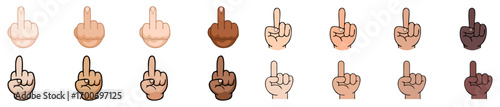 middle finger emoji gesture icon vector