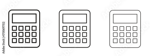 Calculator icon Illustration Eps10. Line with editable stroke