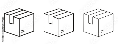 Box icon Illustration Eps10. Line with editable stroke