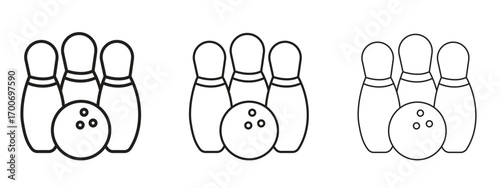 Bowling icon Illustration Eps10. Line with editable stroke