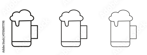 Beer mug icon Illustration Eps10. Line with editable stroke
