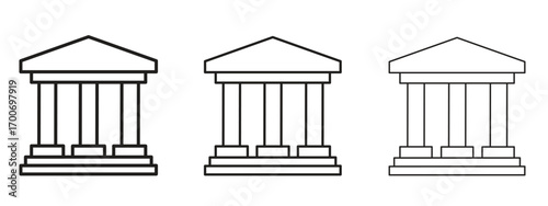 Bank icon Illustration Eps10. Line with editable stroke