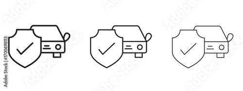 Auto insurance icon Illustration Eps10. Line with editable stroke