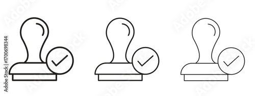 Approval stamp icon Illustration Eps10. Line with editable stroke