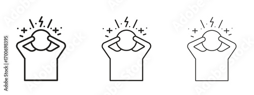 Anxiety icon Illustration Eps10. Line with editable stroke