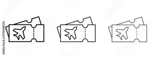 Airline ticket icon Illustration Eps10. Line with editable stroke