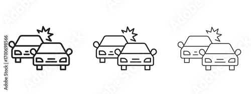 Accident icon Illustration Eps10. Line with editable stroke