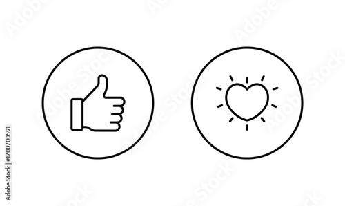 Thumbs and heart Line Icon. love, Like. Vector EPS 10