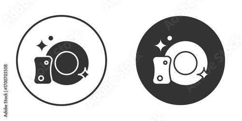 Washing dishes icon clipart flat designs. illustration vectors