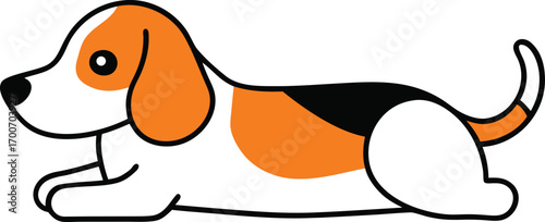 dog lying down vector art illustration