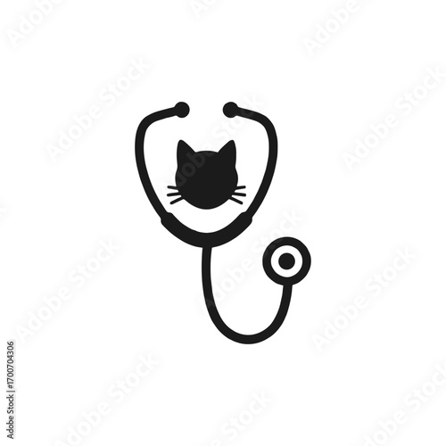 Pet doctor icon logo flat vector design