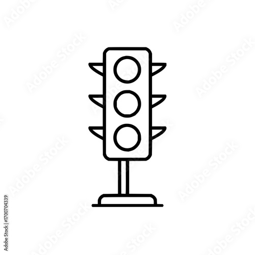 Traffic light vector icon illustration for road safety and transportation design element in outline style is here