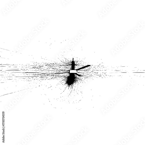 Ceiling fan black and white illustration home interior design cooling fan ventilation fan drawing sketch art