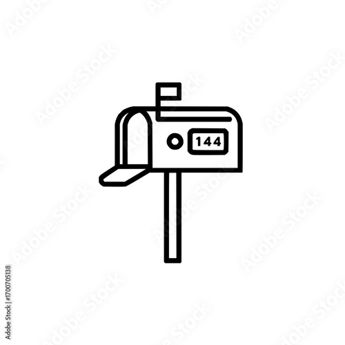 Mailbox vector icon graphic illustration of postal box for receiving mail and letters delivery service design 144