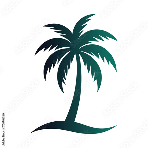 Tropical Palm Tree Shape Vector Design