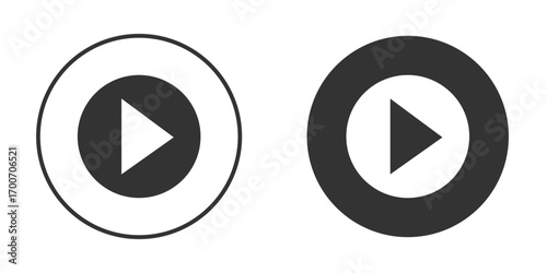 Play icon clipart flat designs. illustration vectors