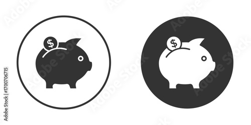 Piggy bank icon clipart flat designs. illustration vectors