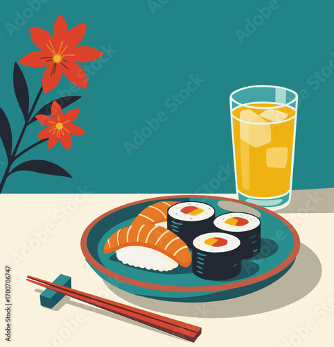 sushi food styling