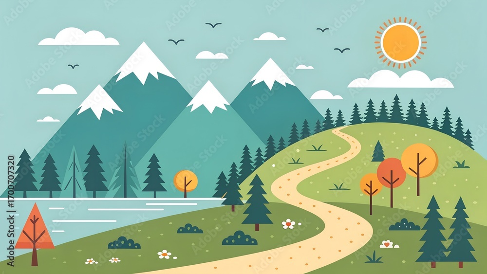 Obraz premium flat design adventure background