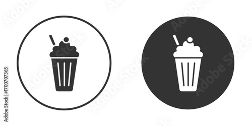 Milkshake icon clipart flat designs. illustration vectors