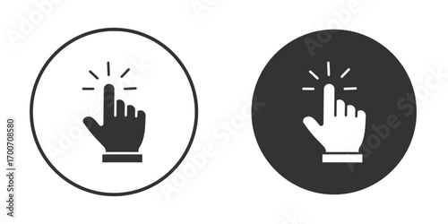 Hand click icon clipart flat designs. illustration vectors