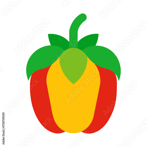 capsicum  colorful icon vector on white background 