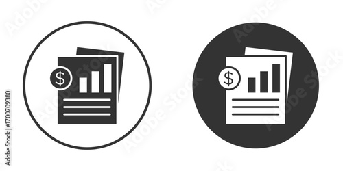 Financial report icon clipart flat designs. illustration vectors