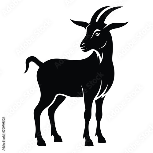 vector silhouette of a deer